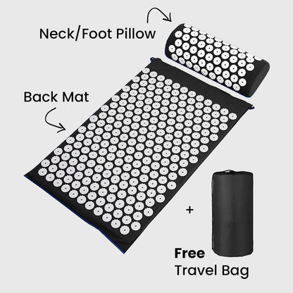 Neck & Back Acupressure Mat + Pillow Set