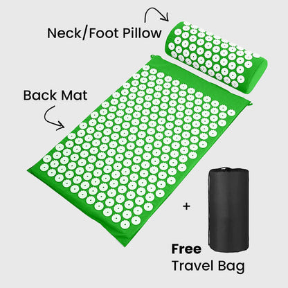 Neck & Back Acupressure Mat + Pillow Set