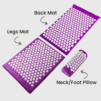 Neck & Back Acupressure Mat + Pillow Set