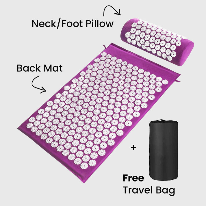 Neck & Back Acupressure Mat + Pillow Set